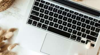laptop on table