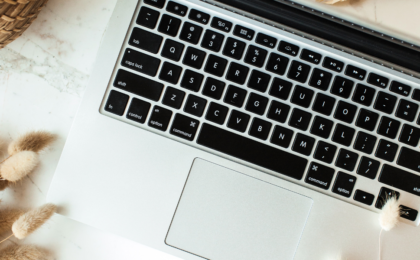 laptop on table